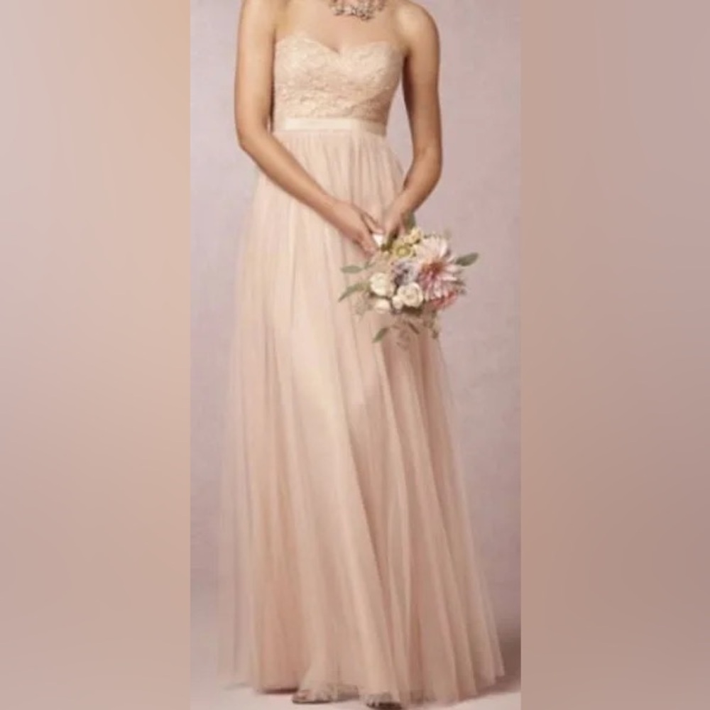 BHLDN Jenny Yoo Juliette Gown Pink Aline 6 way convertible Bridesmaid Dress 0 - Picture 9 of 9